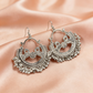 Silver Oxidised Peacock Hoop Earrings