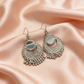 Silver Mirror Chandbali Earrings