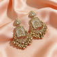 Gold Mirror Work Chandbali Earrings