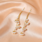 Golden Pearl Tassel Drop Earrings