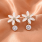Crystal Bloom Flower Drop Earrings