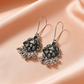 Oxidised Silver Floral Hook Jhumka Earrings