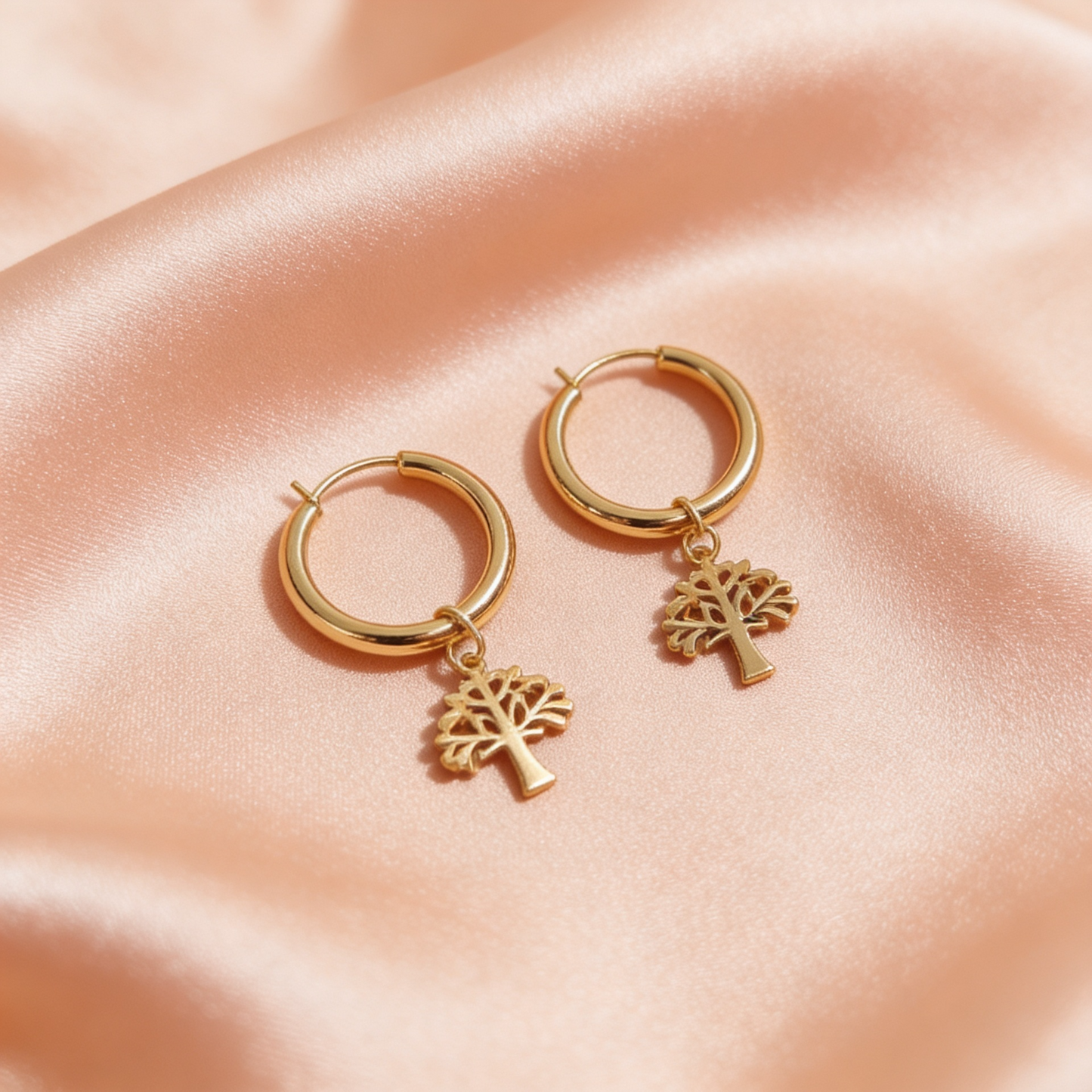 Variation Tree Small Hoops Earrings