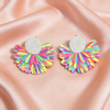 Colourful Feathers Statement Earrings