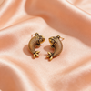 Fish Studs Antique Gold Earrings