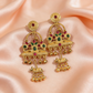 Gold Temple Cow Charm Jhumka Earrings