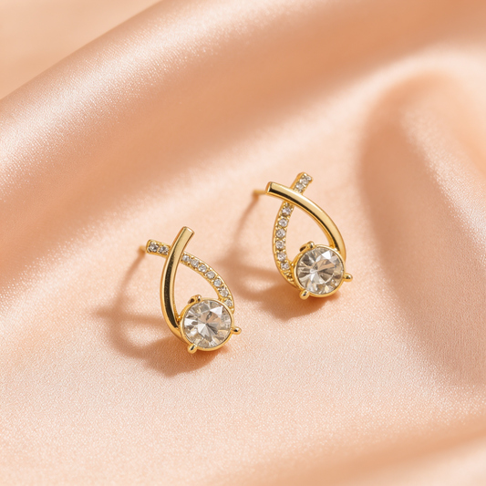 Infinity Pearl Stud Earrings