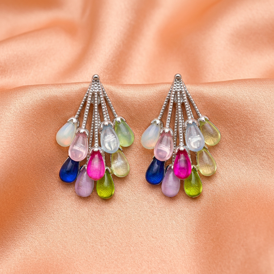 Colorful Teardrop Bead Earrings
