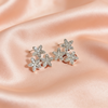 Triple Flower Pearl Earrings – Gold & Silver