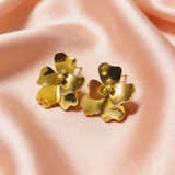 Ad Big Baali Gold Flower Earrings