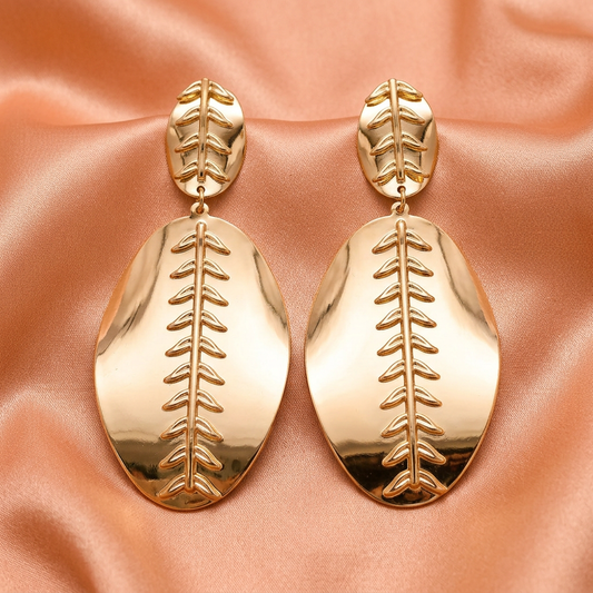 : Golden Leaf Statement Drop Earrings
