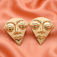 Gold Abstract Face Statement Earrings