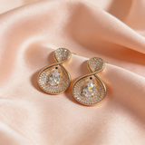 AD Infinity Rose Gold Stone Stud Earrings