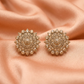 Golden Crystal Floral Stud Earrings