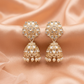 Gold-Tone Kundan Pearl Jhumka Earrings