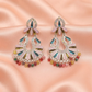 Multicolour Enamel Peacock Chandbali Earrings