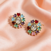 Multicolor Floral Pearl Earrings
