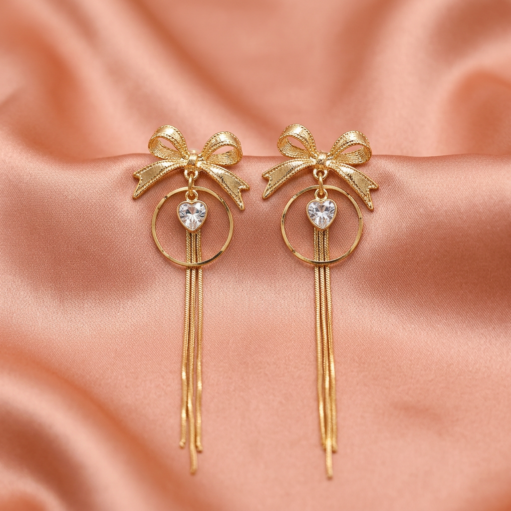 Flower Drops Gold Drop Earrings