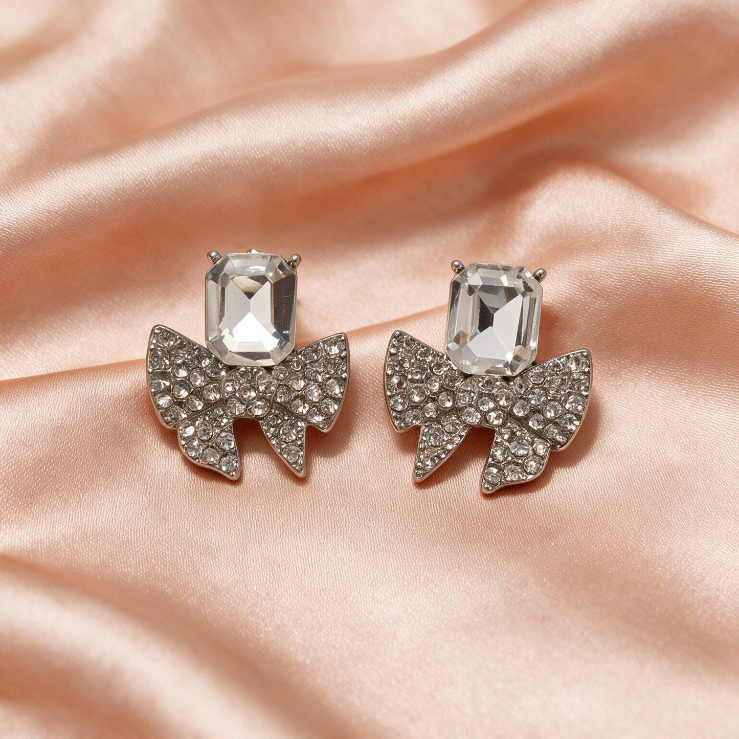 Crystal Bow Statement Earrings