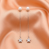 Star Pearl Drop Earrings