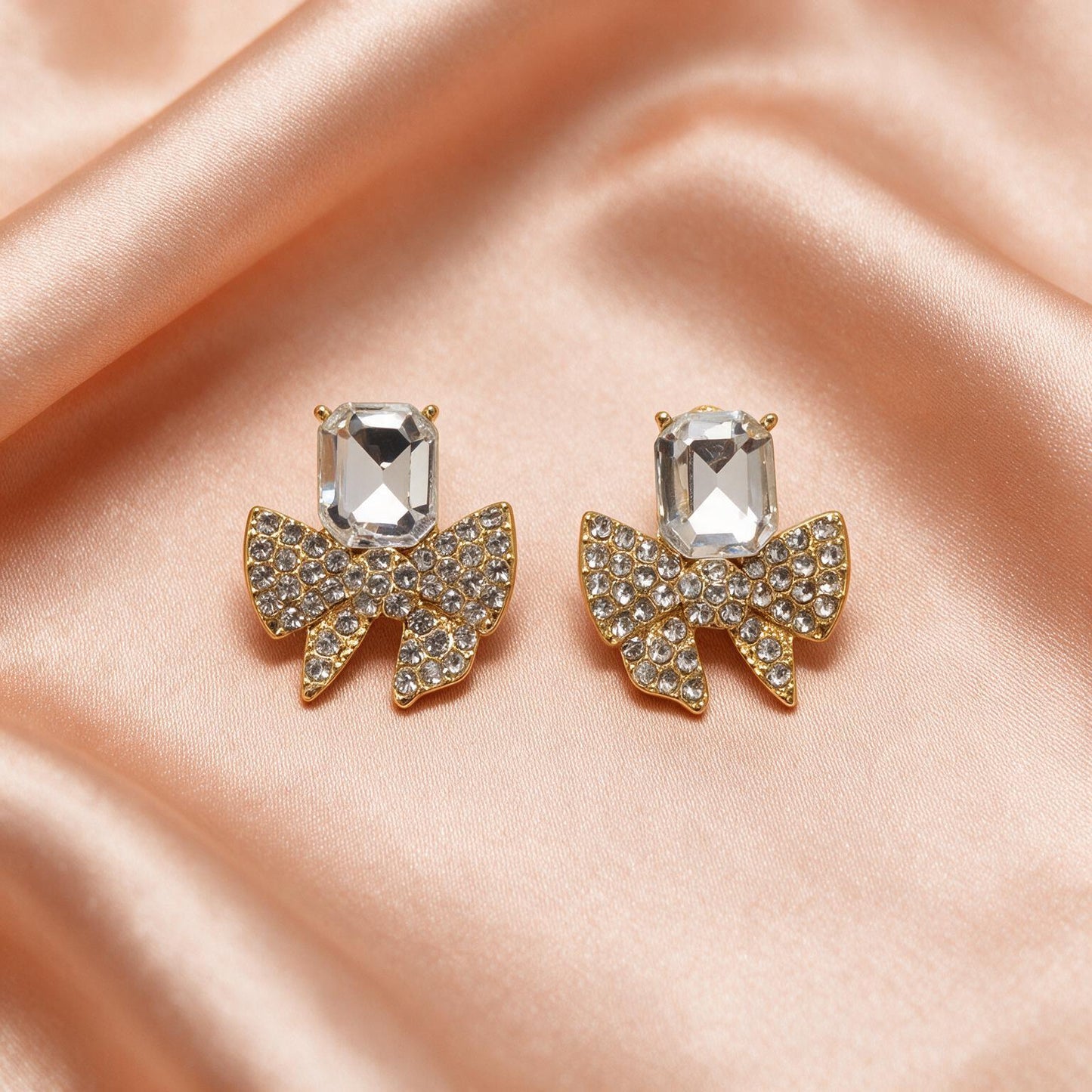 Crystal Bow Statement Earrings