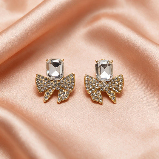 Crystal Bow Statement Earrings