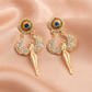Peacock Feather Crystal Dancing Lady Earrings