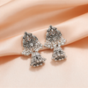 Oxidised Silver Temple Jhumka Earrings