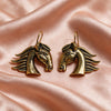 Golden Horse Statement Hoop Earrings