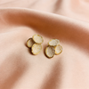 Honeycomb Type Pearl Stud Earrings | BME