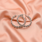 Silver Floral Crystal Hoop Earrings