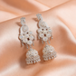 Pure White Peacock Pearl Jhumka Earrings