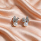 Rose Gold Butterfly Crystal Drop Stud Earrings