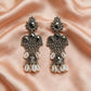Black Stone Chandbali Jhumka Earrings