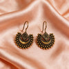 Antique Gold Oxidised Chandbali Jhumka Earrings