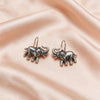 Oxidised Silver Elephant Charm Earrings