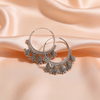 Oxidised Silver Hoop Jhumka Earrings