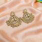 Big Round Drops Golden Statement Earrings