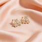 Triple Flower Pearl Earrings – Gold & Silver
