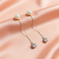 White Round Moti Flower Latkan Earrings