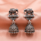 Oxidised Silver Elephant Jhumka Earrings
