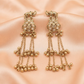 Antique Gold Elephant Kundan Chain Tassel Earrings