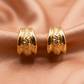 Golden Textured Hoop Earrings