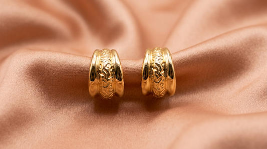 Golden Textured Hoop Earrings