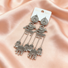 Peacock Lobe Bird Big Drops Oxidised Earrings | BME