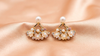 Pearl Floral Crystal Drop Earrings