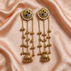 Multicolour Stone Long Jhumka Earrings