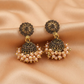 Antique Gold Pearl Cluster Jhumka Earrings