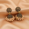Antique Gold Pearl Cluster Jhumka Earrings