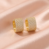 Flower Gold Square Gold Earrings